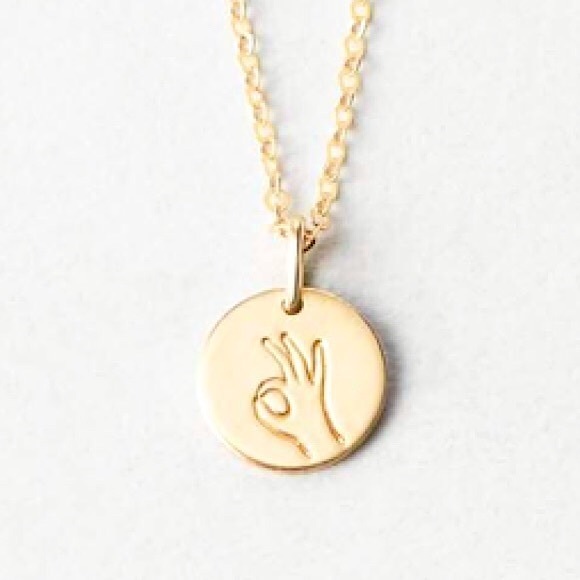 Urban Outfitters Jewelry - “Okie Dokie” Hand Sign Cute Pendant Charm Necklace